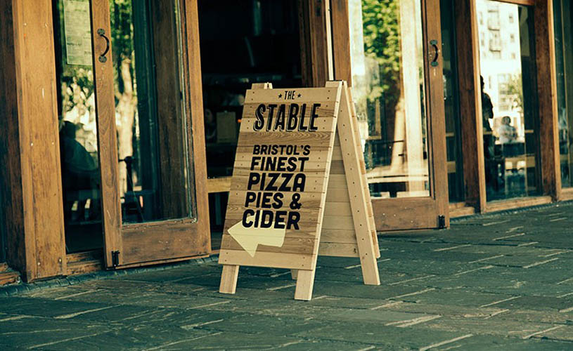 The Stable Bristol pizza, pies and cider sign 
